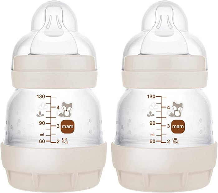 MAM Easy Start Anti-Colic Baby Bottles, Extra Slow Flow, Breastfeeding-Like Silicone Nipple Bottl... | Amazon (US)