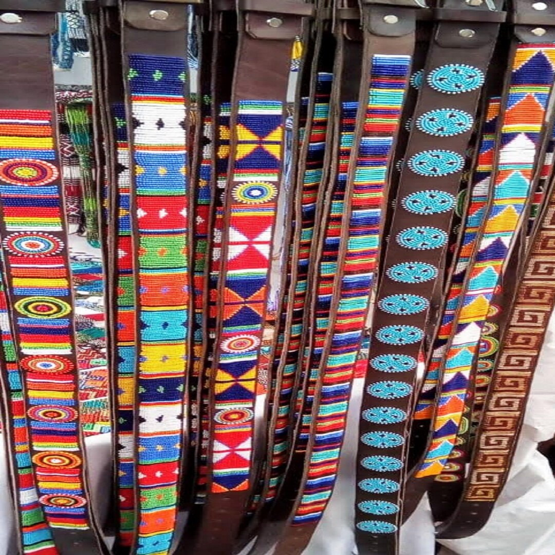 Handmade Maasai Beaded Leather Belt: Ethnic Unisex Fashion - Etsy | Etsy (US)