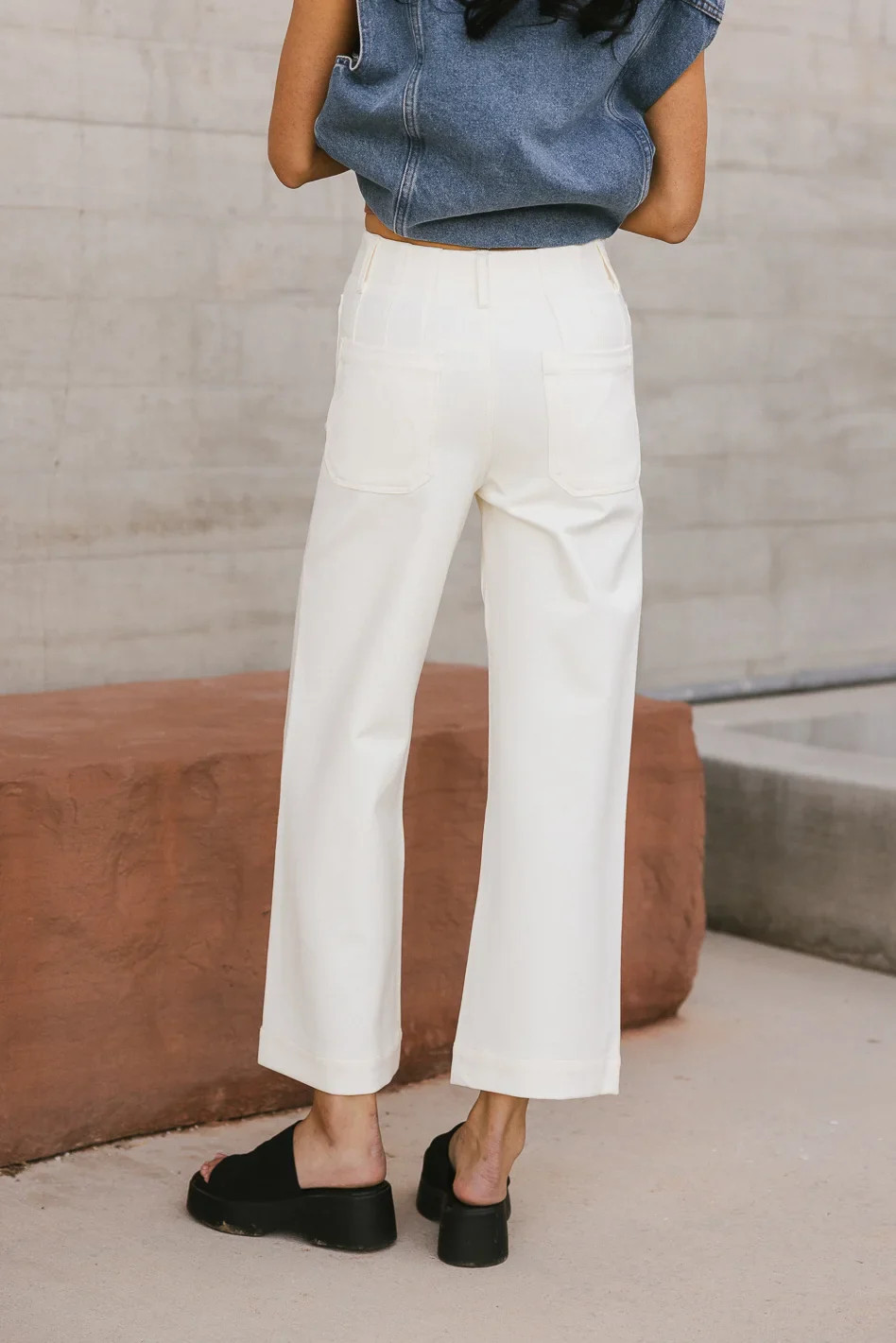 Sadie Wide Leg Pants in Cream - FINAL SALE | Böhme US