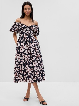 Off-Shoulder Puff Sleeve Maxi Dress | Gap (CA)