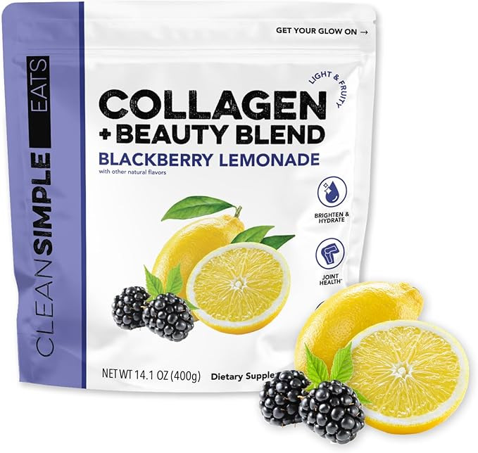 Clean Simple Eats Collagen Powder + Beauty Blend, BlackBerry Lemonade, Hydrolyzed Collagen Peptid... | Amazon (US)