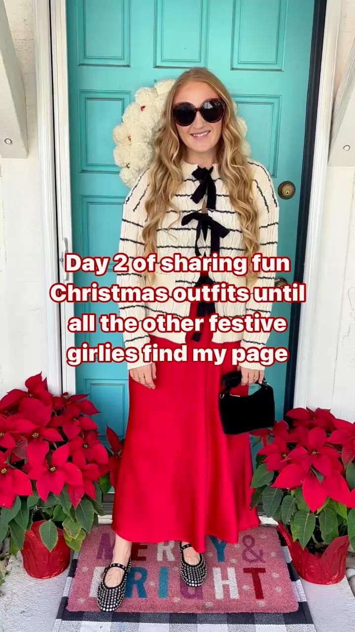Christmas outfit idea 🎄 red silk skirt with a cutie bow sweater and studded Mary Jane flats! Finished it off with bow earrings and a velvet bow purse 🎀

Wearing M in skirt and sweater at 150 lbs and 5’7” for reference. Shoes fit TTS!

Christmas looks, Christmas style, Christmas outfit, holiday style, holiday looks, holiday skirt, holiday sweater, holiday outfit, Christmas sweater, festive outfit, festive skirt, bow sweater, bow tie sweater, slip skirt, satin skirt, silk skirt, Mary Jane flats, studded flats, bow purse, evening purse, target finds, target holiday looks, target holiday style, winter style, winter looks, winter outfit ideas

#LTKParties #LTKHoliday #LTKSeasonal