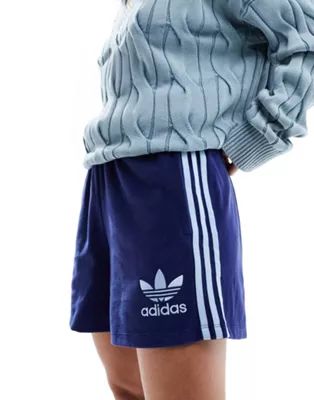 adidas Originals terry towelling shorts in navy and baby blue | ASOS | ASOS (Global)