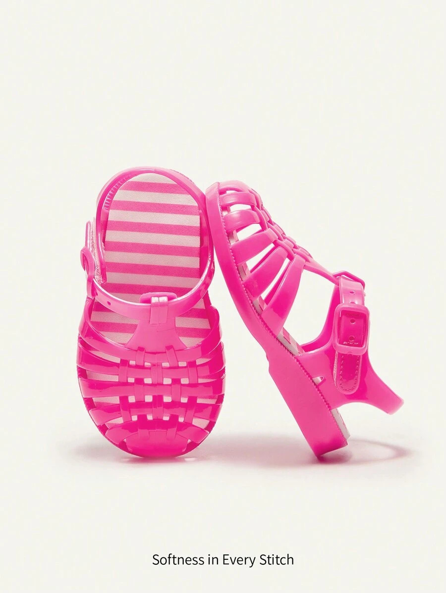 Cozy Pixies Fashionable Cute Pink Crystal Baby Princess Shoes, Comfortable Soft Beach Sandals | SHEIN