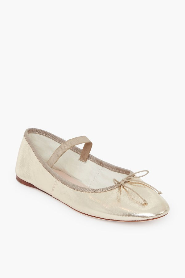 Champagne Crinkle Leonie Flats | Tuckernuck (US)