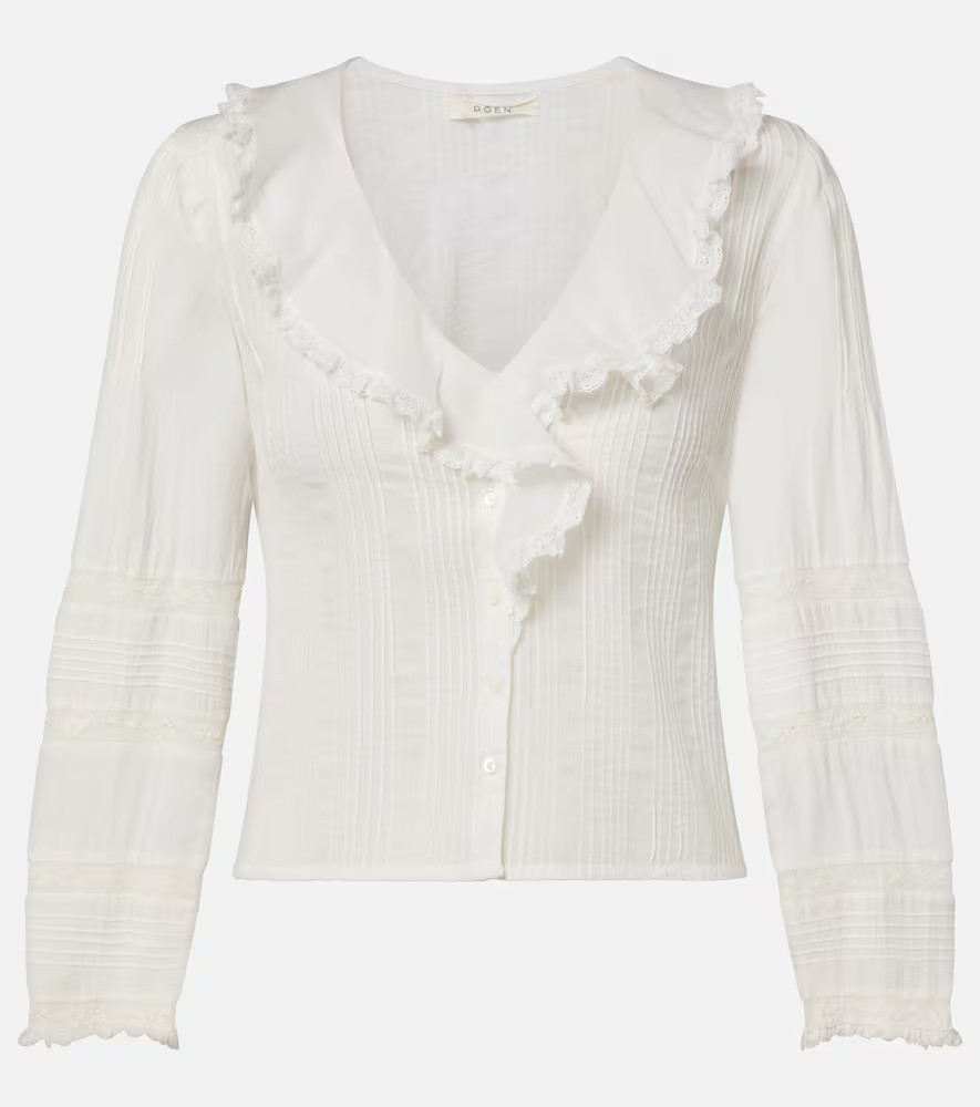 Dôen Huguette ruffled cotton blouse | Mytheresa (US/CA)