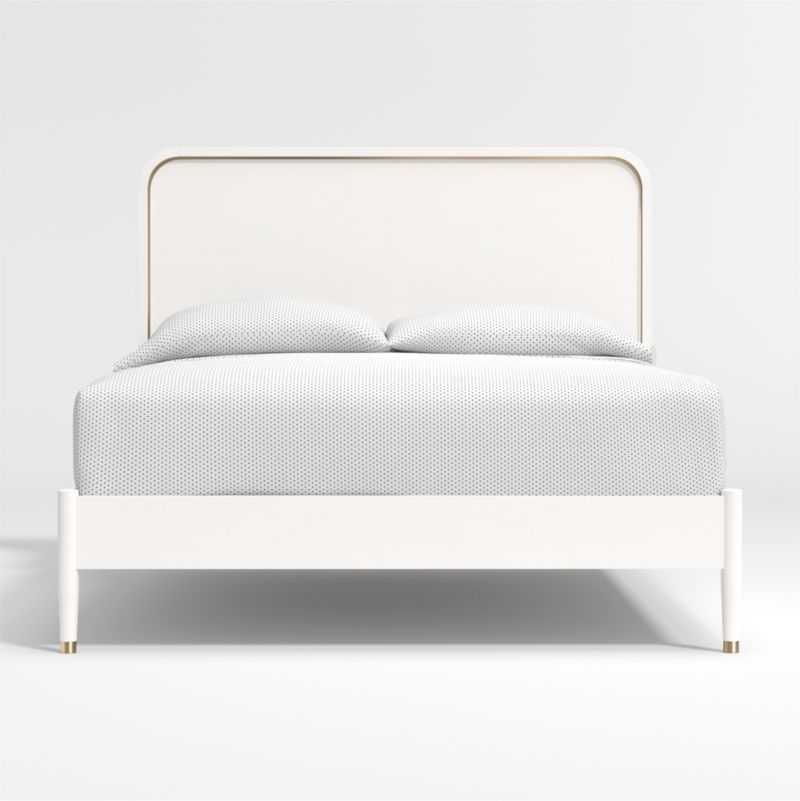 Arlo White and Gold Kids Full Bed Frame + Reviews | Crate & Kids | Crate & Barrel