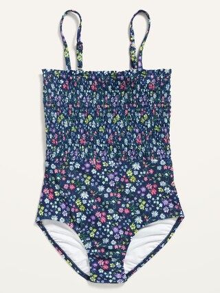 Smocked-Bodice One-Piece Swimsuit for Girls | Old Navy (US)