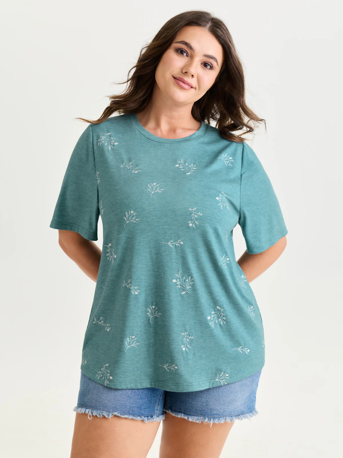 Supersoft Floral Embroidered T-Shirt | Bloomchic