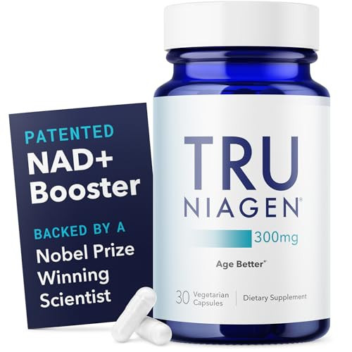 TRU NIAGEN Patented NAD Supplement for Brain Function, Anti Aging & Cell Regeneration, 300mg Niagen, 30 Servings | Supports Cellular Energy, Muscle | Nicotinamide Riboside (NR) Take 1 Daily | 1 Bottle | Amazon (US)