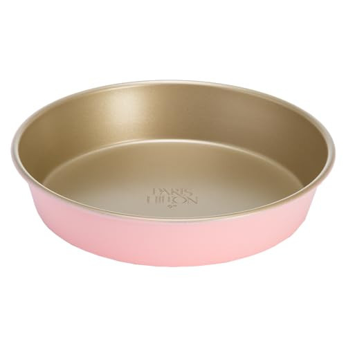 Paris Hilton Nonstick Carbon Steel Bakeware Collection, 9-Inch Round Cake Pan, Dishwasher Safe, Made without PFOA and PFAS, Pink Champagne Two-Tone | Amazon (US)