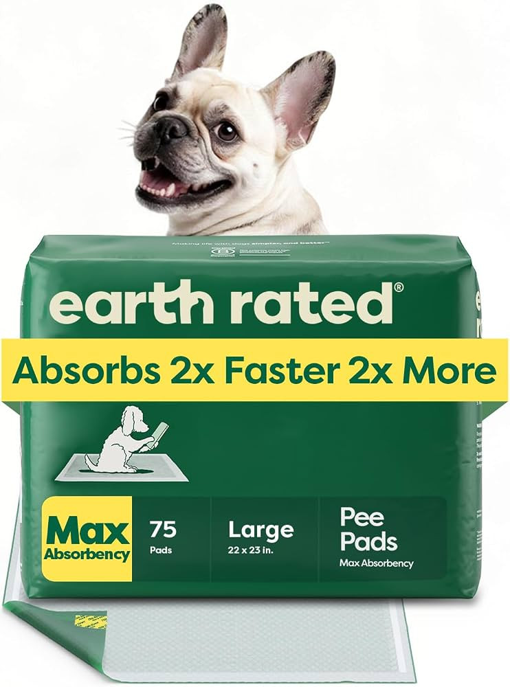 Earth Rated Max Absorbency Puppy Pee Pads for Dogs Absorbs 2X Faster & 2X More, Leak-Proof, Odor ... | Amazon (US)