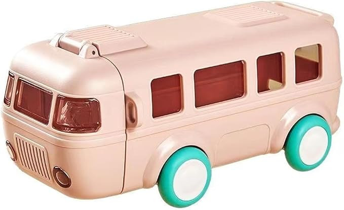 Water Bottle with Straw, 17OZ Cute Cartoon Bus Design, Removable Fun Toy Water Bottle, with Adjus... | Amazon (US)