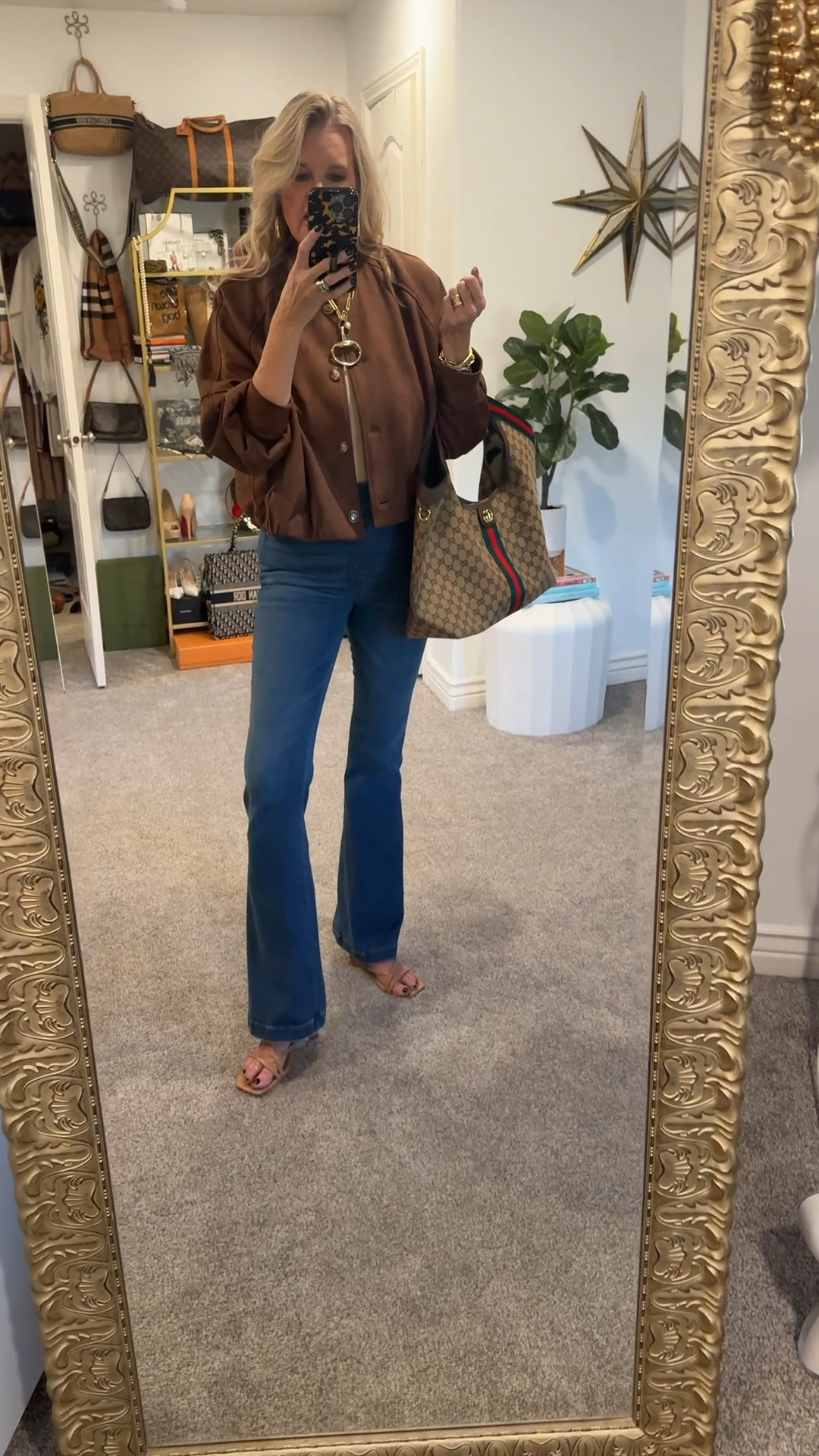 We all love a SALE🎉

This one is one you don’t want to MISS✔️ $49 SPANX  Flared Jean 

Say What…. That’s a price you can’t beat!

5 styles 5 washes of Spanx flared denim jeans!
Perfect for everyday day of the week and occassion!

I am wearing a medium in each style and regular length the flare in reg fits like a tall. I am 5’91/2 for reference.


🍂Great date night outfit 

Spanx flared jeans med

Suede bomber jacket  med 
Great quality and affordable in med 

Starry kitten heal. Amazon find 

Handmade horse bit necklace Etsy under $60

Bodysuit with built in bra (unavailable) 

Gucci bag 


#LTKStyleTip #LTKSaleAlert #LTKFindsUnder50