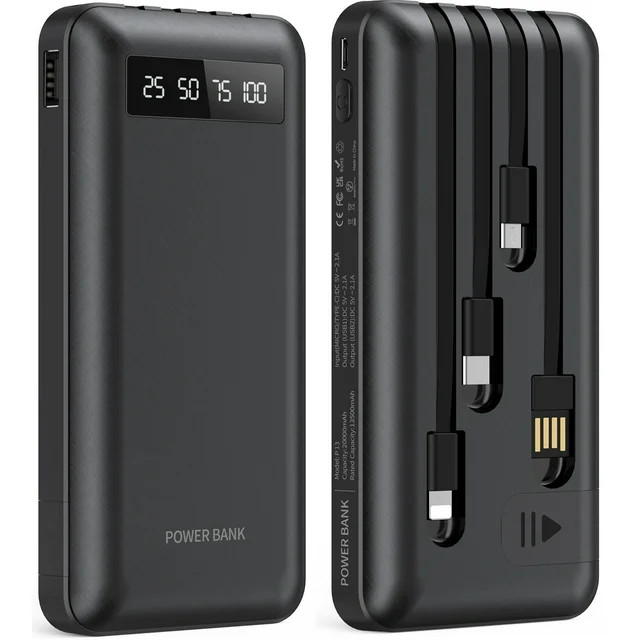 20000mAh Power Bank Portable Charger with Cables, USB Fast Charging for Phone | Walmart (US)