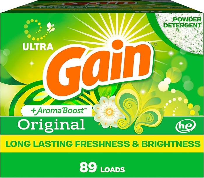 Gain Powder Laundry Detergent, Original Scent, 89 Loads, 82 OZ | Amazon (US)
