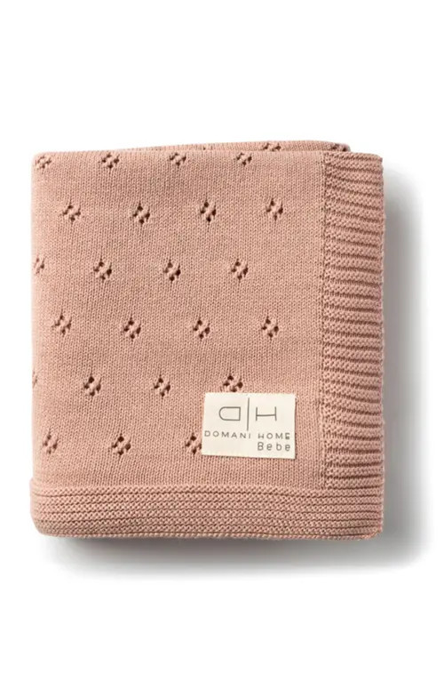 Domani Home Flower Pointelle Baby Blanket in Pink at Nordstrom | Nordstrom