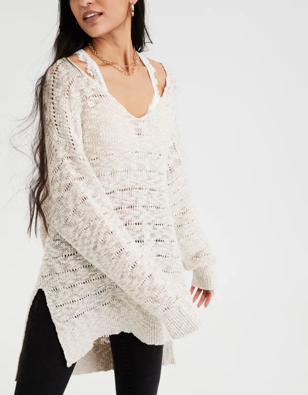 AE Oversized V-Neck Sweater | American Eagle Outfitters (US & CA)