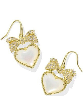 Kendra Scott Haisley Heart Drop Earrings - Gold Ivory Mother of Pearl | Dillard's