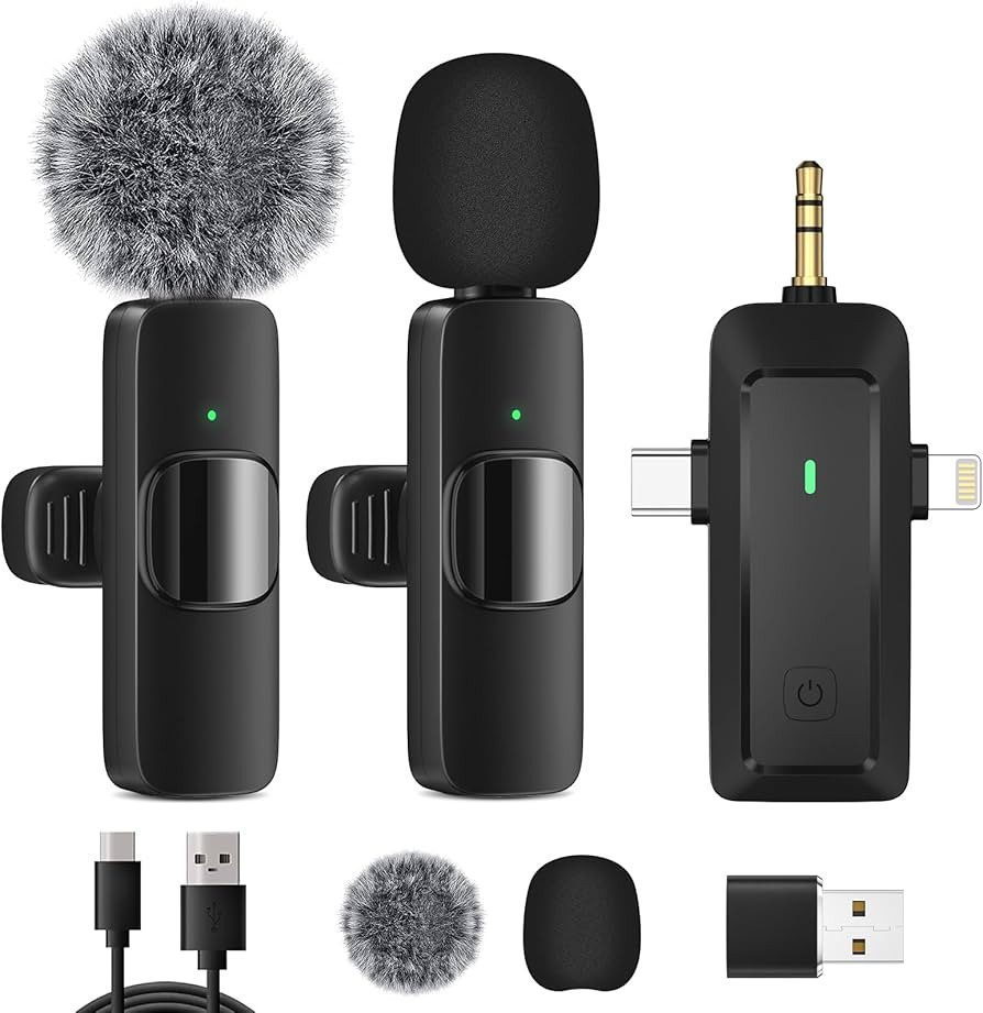 HMKCH Wireless Lavalier Microphone for iPhone - Android Phone/Camera/Computer/Laptop, Professiona... | Amazon (US)