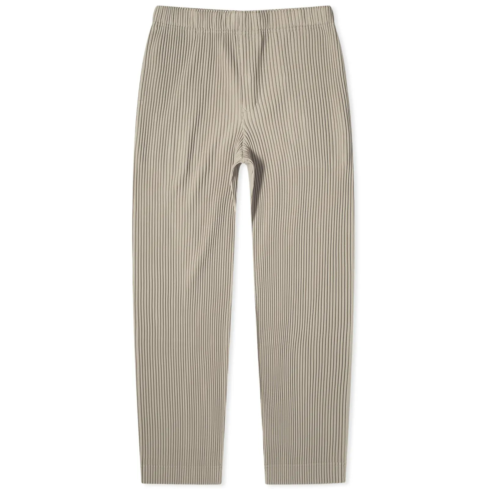 Homme Plissé Issey Miyake Men's Pleated Straight Leg Trousers in Linen Beige, Size Medium | END. Clothing