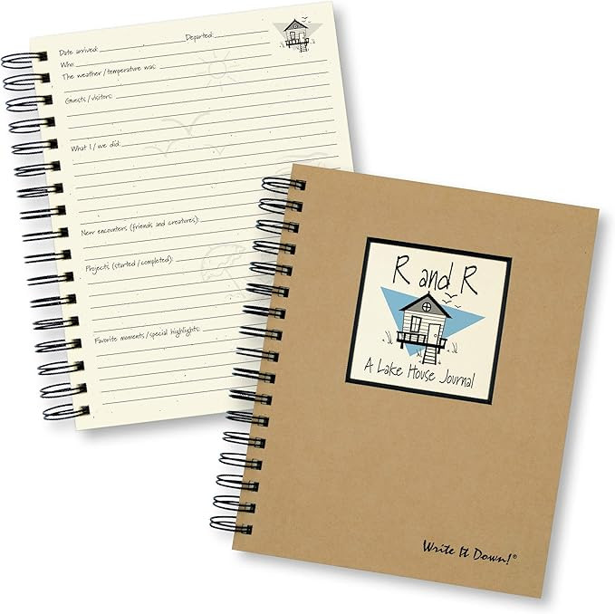 Write it Down series by Journals Unlimited, Guided Journal, R and R, A Lake House Journal, Full-s... | Amazon (US)