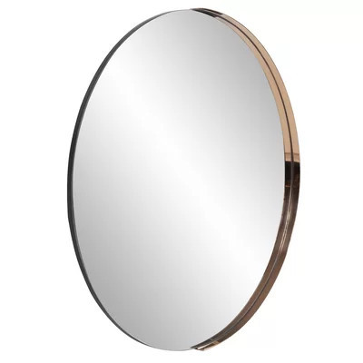 Dante Round Rose Gold Mirror | Perigold