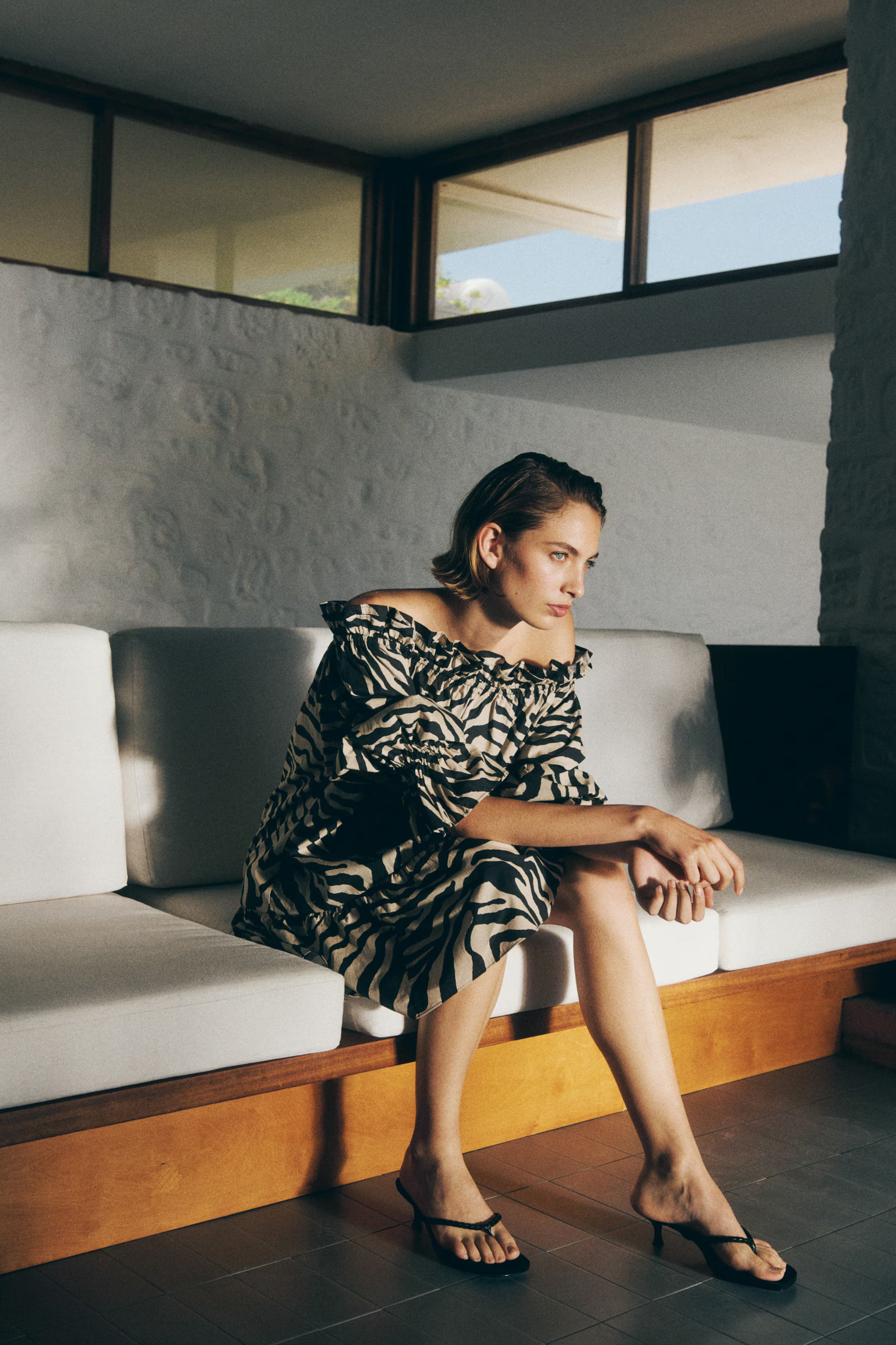 Off-the-Shoulder Poplin Dress | H&M (US + CA)