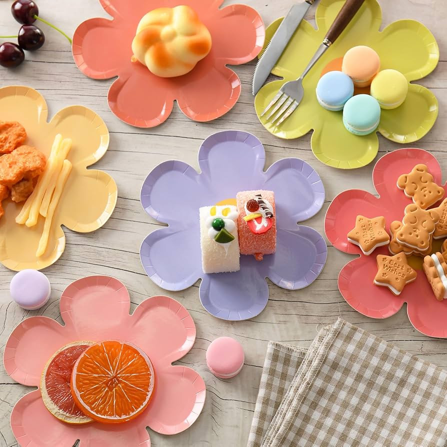 GGBOY 36PCS Daisy Plates Flower Paper Plates, 8" Daisy Paper Plates Flower Plates Disposable, Gro... | Amazon (US)