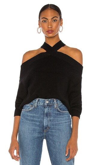 Ariana Cold Shoulder Sweater in Black | Revolve Clothing (Global)