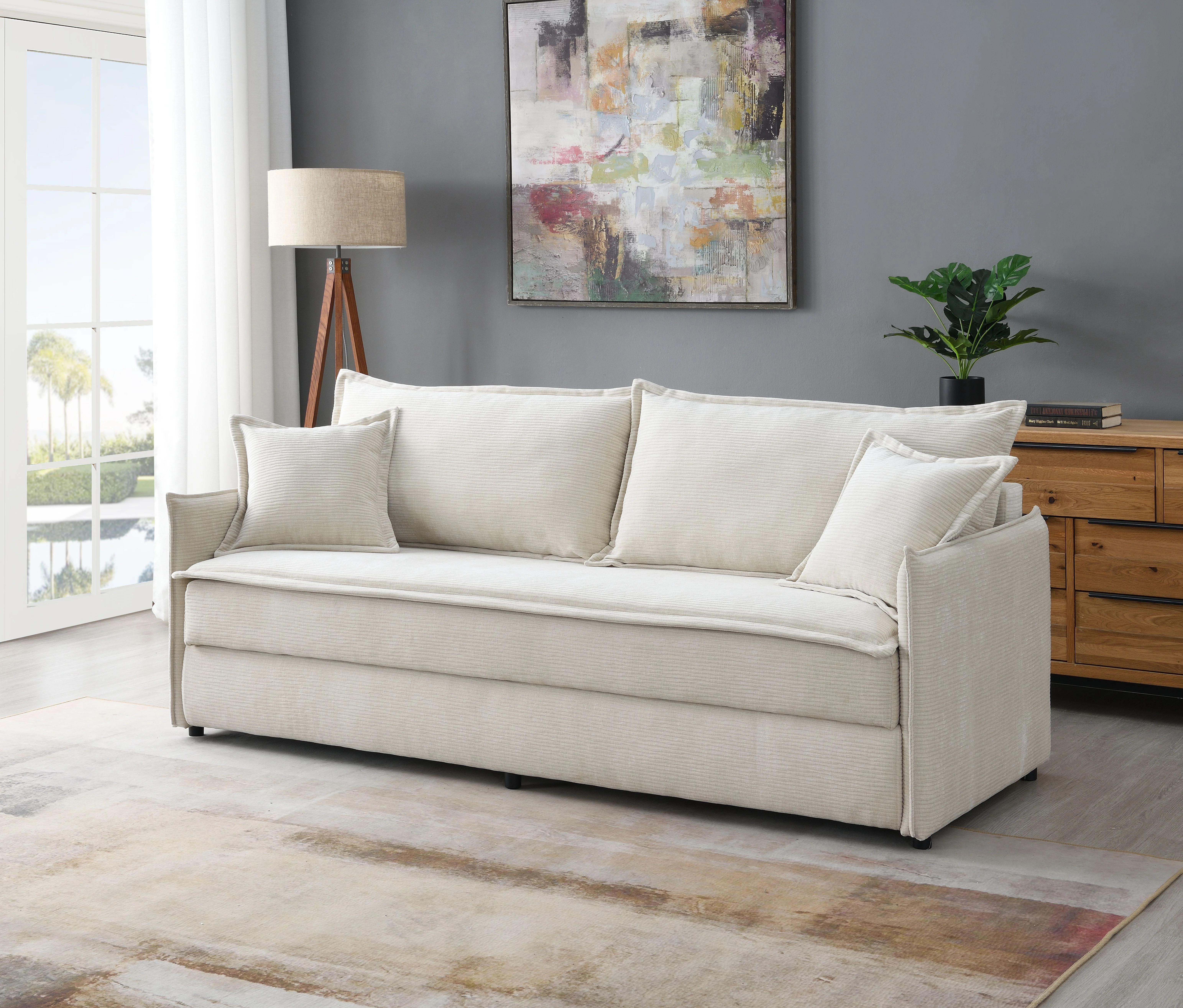 Acme Furniture Elisea Sofa w/Sleeper in Beige Fabirc | Walmart (US)