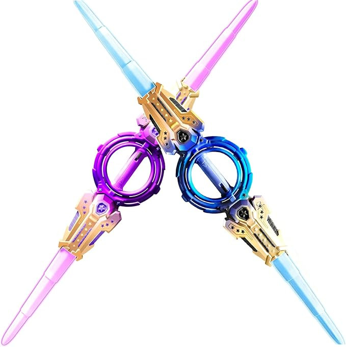 2 pcs Rotating Lightsaber Toy Set, 43 inches Long, with hit-Sensitive Sound Effects,Perfect for R... | Amazon (US)