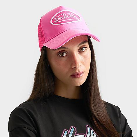 Von Dutch Velvet Trucker Hat in Pink/Pink | Finish Line (US)