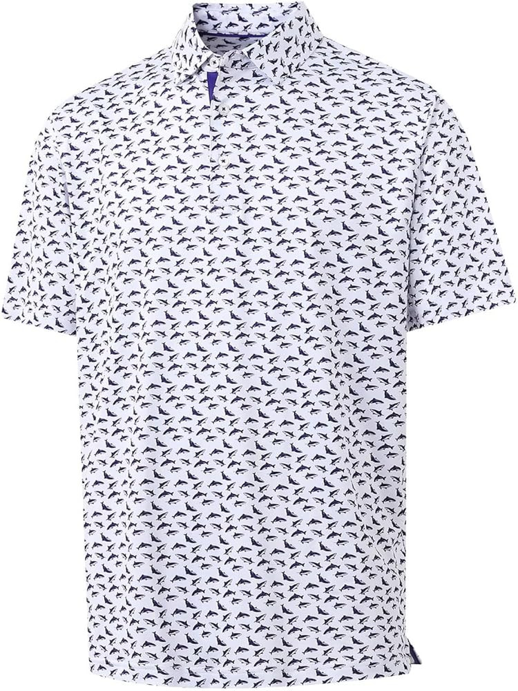M MAELREG Mens Golf Shirt Short Sleeve Dry Fit Print Moisture Wicking Performance Patterns Collar... | Amazon (US)