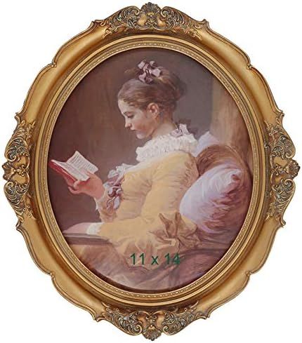 11x14 Frame Baroque Oval Frame 11 x 14 Vintage Picture Frames Fit Picture 11 by 14 in Gold for Galle | Amazon (US)