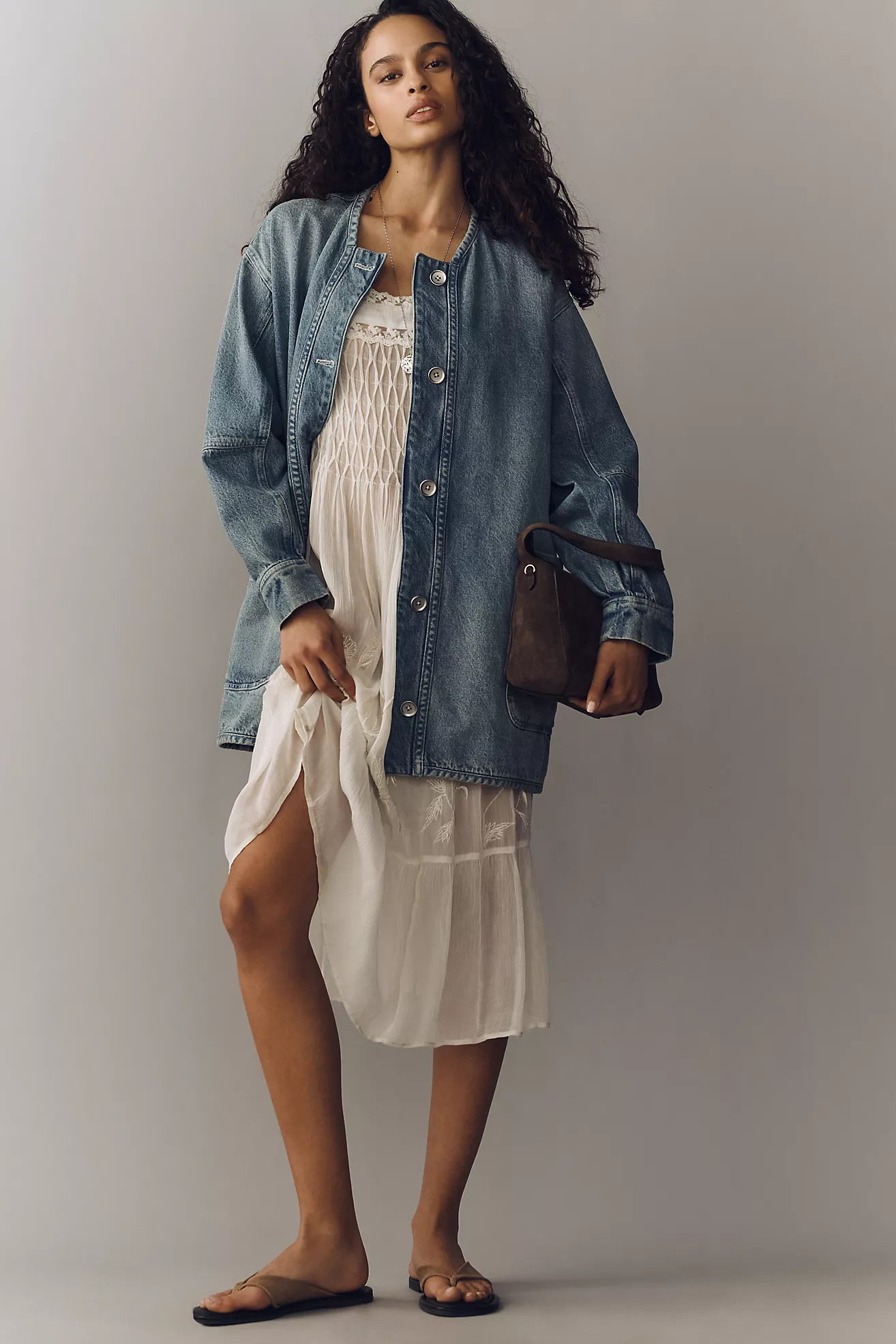 Pilcro Mid-Length Denim Chore Jacket | Anthropologie (US)