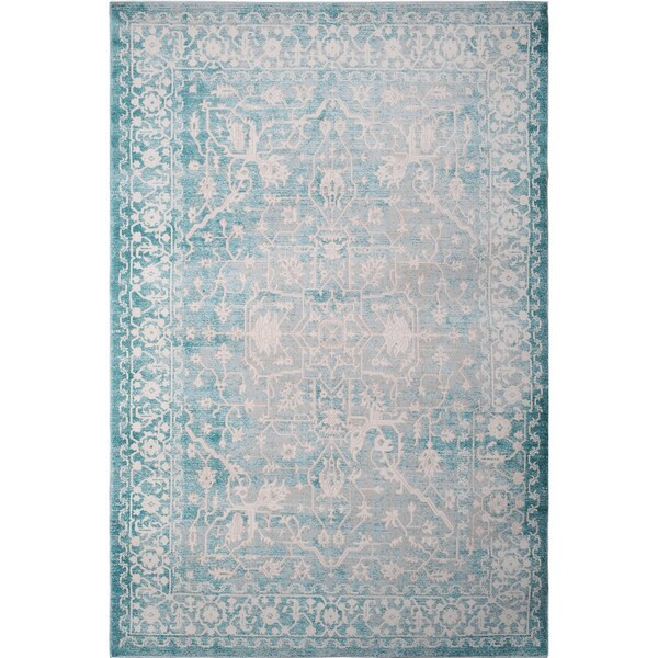 Home Dynamix Sunderland Collection Distressed Blue Machine Made Polypropylene Area Rug | Bed Bath & Beyond