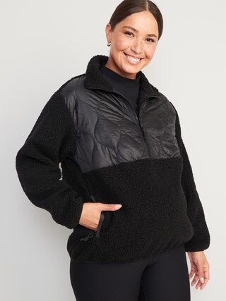 Maternity 1/2-Zip Hybrid Jacket | Old Navy (US)