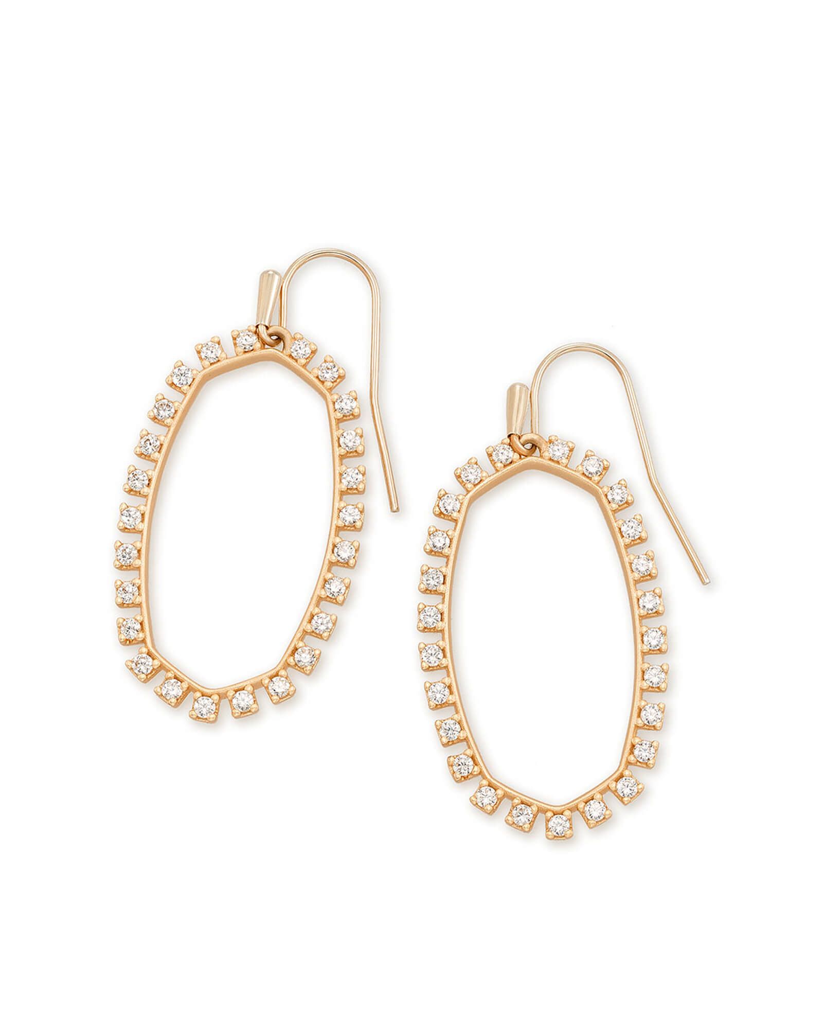 Elle Open Frame Crystal Drop Earrings in Rose Gold | Kendra Scott