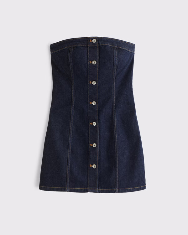 Women's The A&F Mara Strapless Denim Mini Dress | Women's Dresses & Jumpsuits | Abercrombie.com | Abercrombie & Fitch (US)