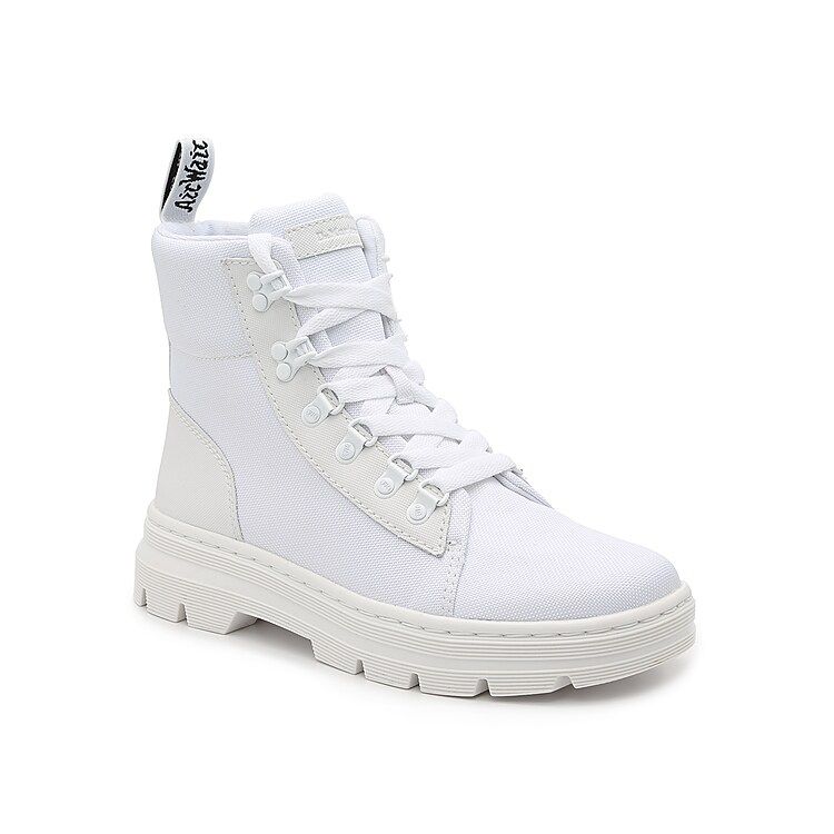 Dr. Martens Combs Platform Combat Boot - Women's - White - Bootie Combat Platform | DSW