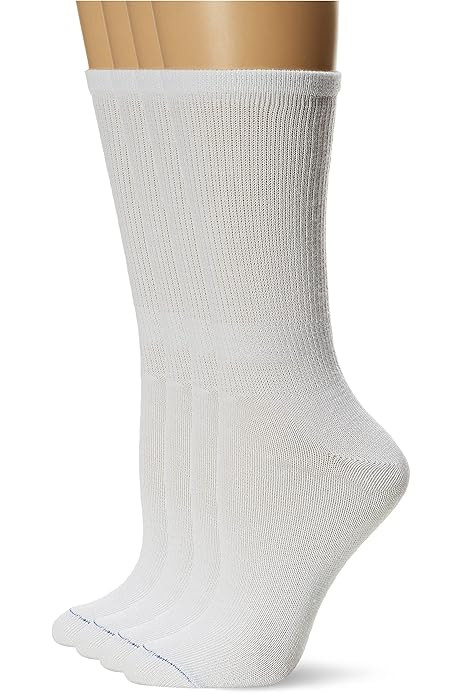 Dr. Scholl's Women's Guaranteed Comfort Diabetic and Circulatory crew 4 Pack Socks ,White, 4-10 | Amazon (US)