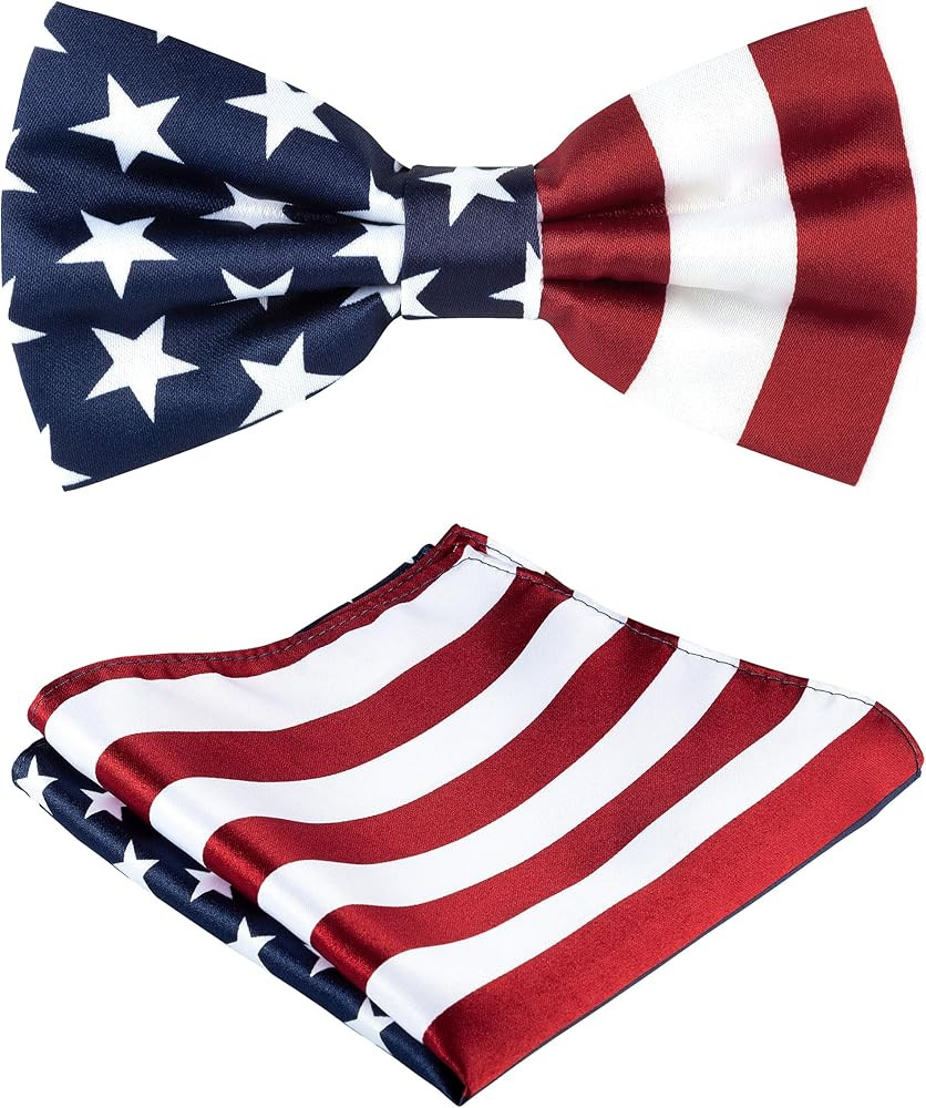 TIE G Solid Color Pre-tied Bow Tie and Pocket Square Sets in Gift Box | Amazon (US)