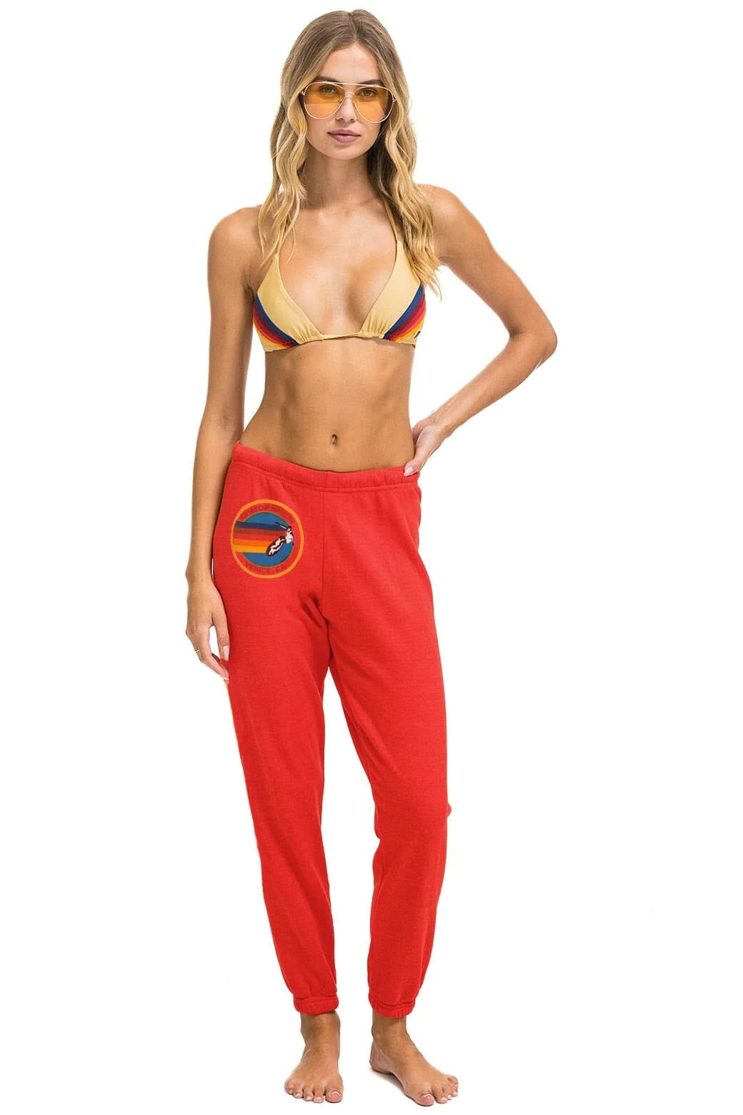 AVIATOR NATION VENICE SWEATPANTS - RED | Aviator Nation