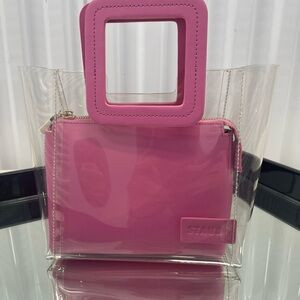 STAUD Pink Geometric Tote with Transparent Design | Poshmark