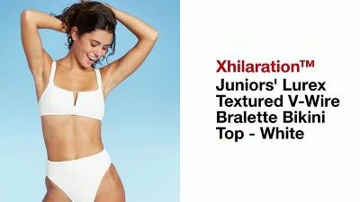 Juniors' Lurex Textured V-Wire Bralette Bikini Top - Xhilaration™ White | Target