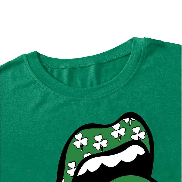 LAZYCHILD St. Patrick's Day Shirts for Women St. Paddys Day Green Clover Short Sleeve Tops | Walmart (US)