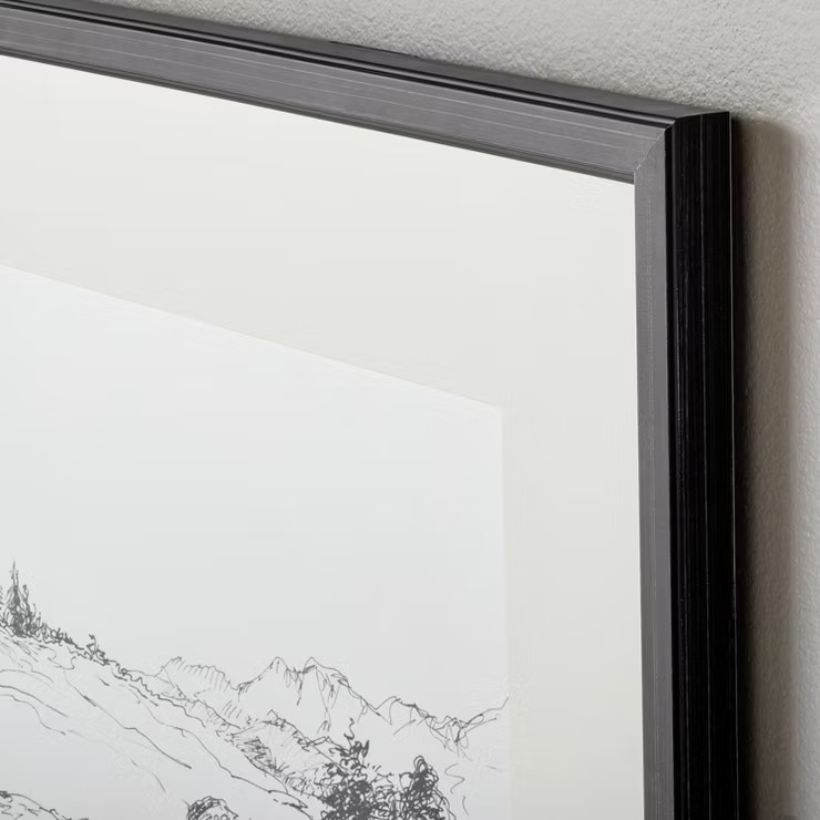 24"x24" Prairie Landscape Sketch Framed Wall Art Black/White - Hearth & Hand™ with Magnolia | Target