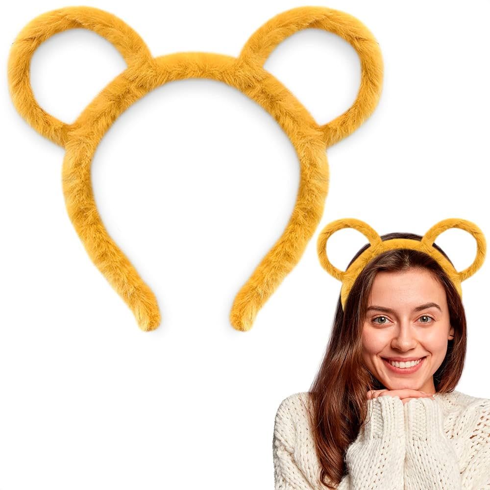 LEGLO Yellow Bear Ears Headband - Adult Cat Ears Headband Non Slip Headbands for Women Yellow Ear... | Amazon (US)