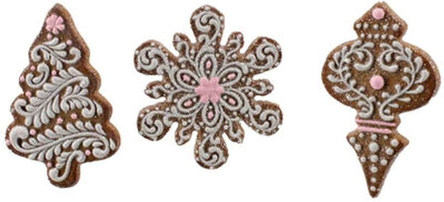 Gingerbread Sweet Shoppe Set of 3 Assortment Gingerbread Cookies Ornaments | Amazon (US)